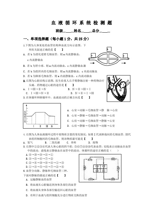 血液循环测试题