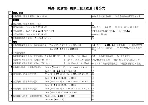 刷油.防腐蚀.绝热工程量计算公式