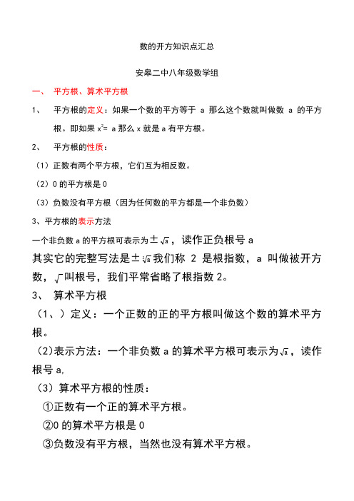 数的开方知识点汇总