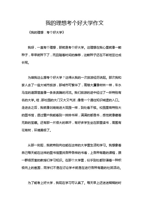 我的理想考个好大学作文