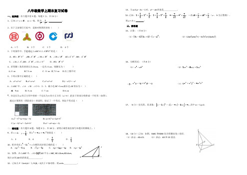 最新人教版八年级数学上期末质量检测试卷