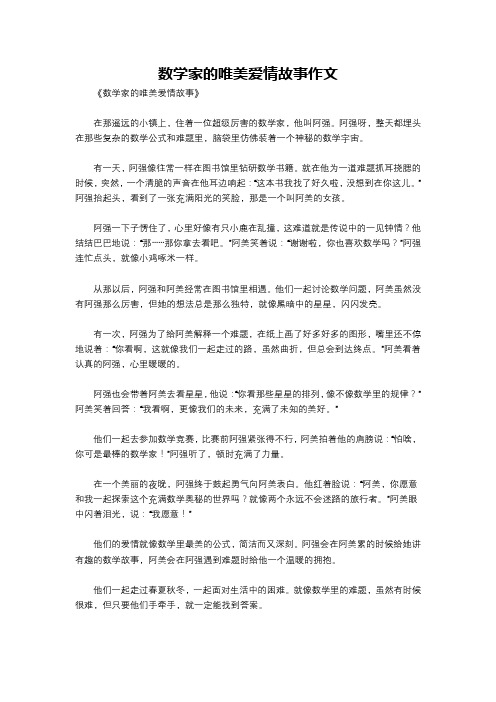 数学家的唯美爱情故事作文