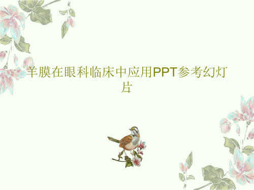 羊膜在眼科临床中应用PPT参考幻灯片共27页