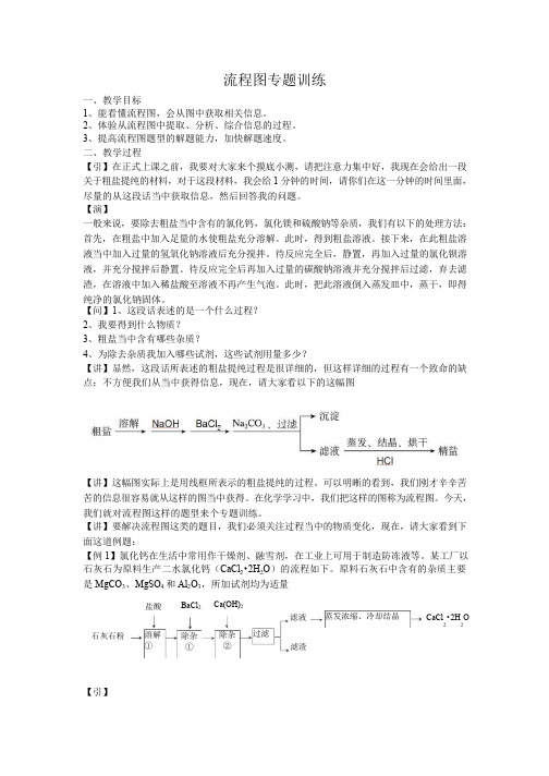 初中化学复习课：流程图专题教学设计优秀教案