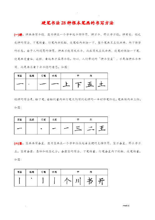 硬笔书法基本训练128种基本笔画