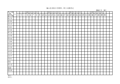 2012-2013年下学期考勤Microsoft Excel 工作表