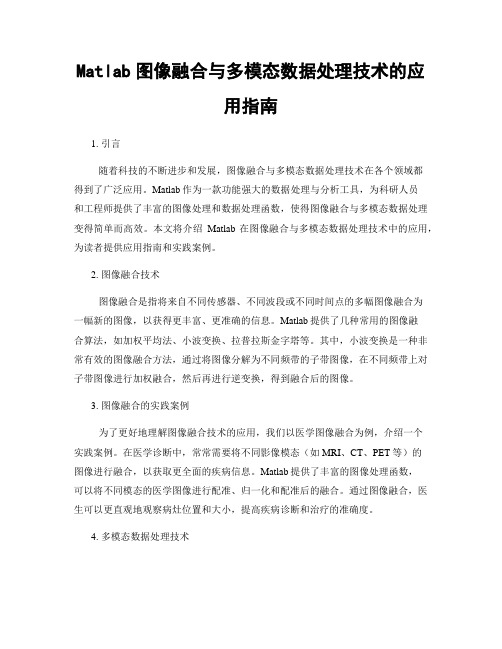 Matlab图像融合与多模态数据处理技术的应用指南