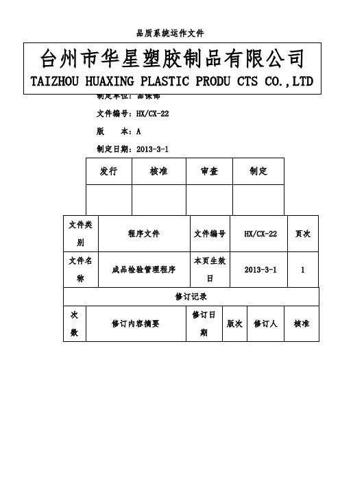 成品检验管理程序1