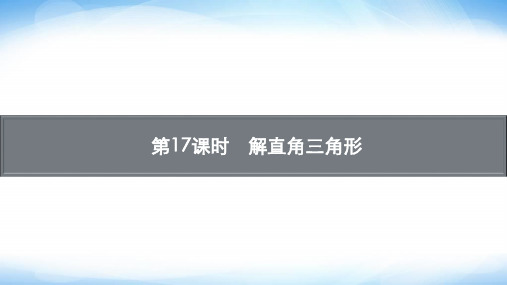 人教版初中数学总复习第四章几何初步知识与三角形第17课时解直角三角形课件