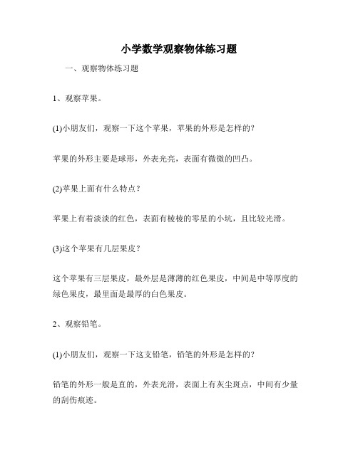 小学数学观察物体练习题