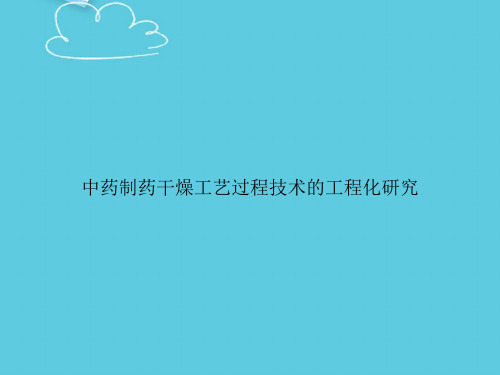 【精选文档】中药制药干燥工艺过程技术的工程化研究PPT