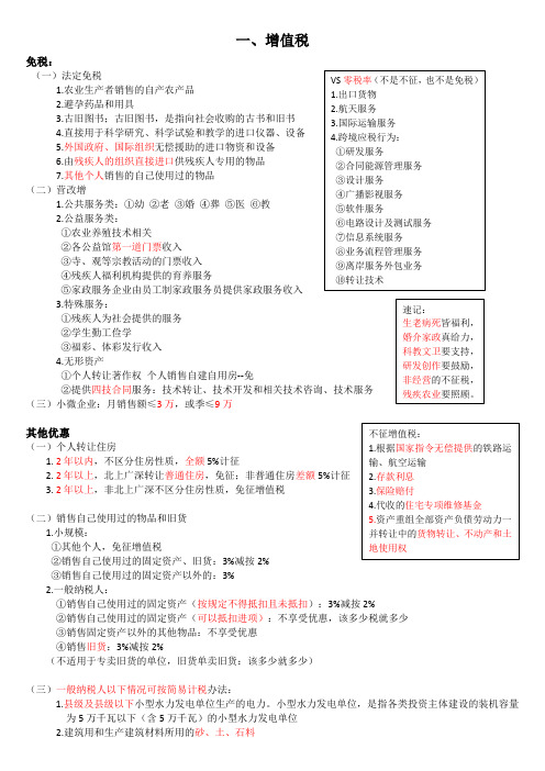 初级经济法考试之18大税税收优惠大全