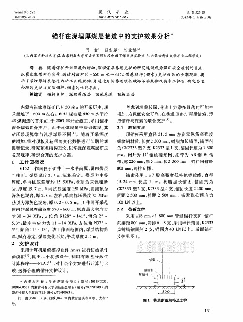 锚杆在深埋厚煤层巷道中的支护效果分析