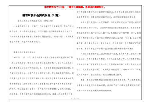 清理垃圾社会实践报告(5篇)