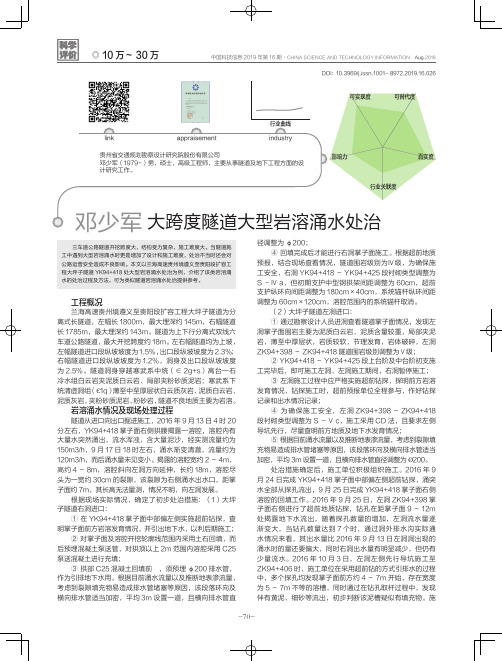 大跨度隧道大型岩溶涌水处治