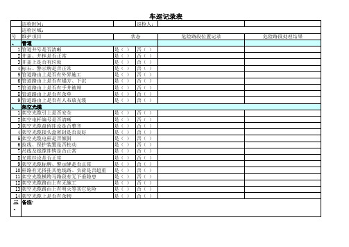 3.光缆管线专业巡检表、抽查表(2009年版)