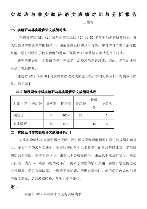 成绩对比分析报告