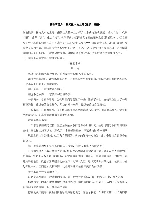 2020年高考语文江苏专版二轮复习文档：第二章 文学类文本阅读 精准训练八 Word版含答案