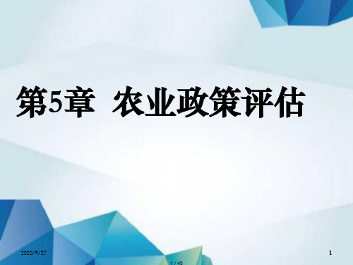 农业政策学课件 第05章 农业政策评估.ppt