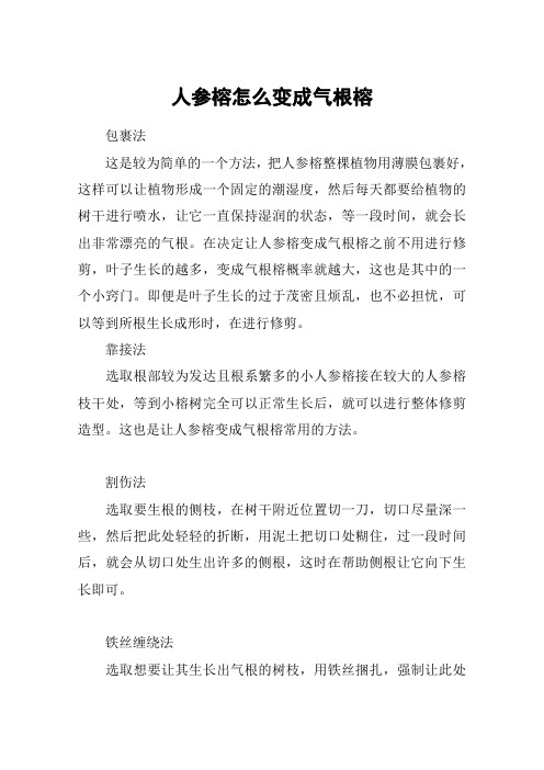 人参榕怎么变成气根榕