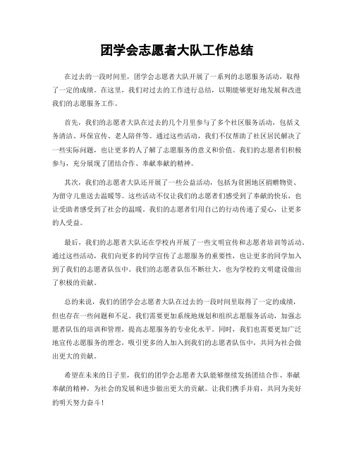 团学会志愿者大队工作总结