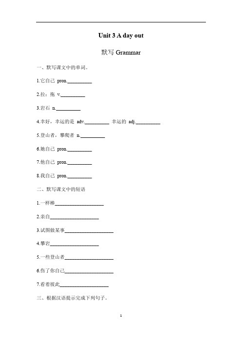 初中英语 译林牛津版 8A Unit 3 A day out Grammar 练习(有答案)