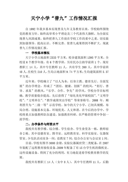 普九汇报材料