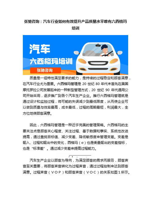 张驰咨询：汽车行业如何有效提升产品质量水平唯有六西格玛培训