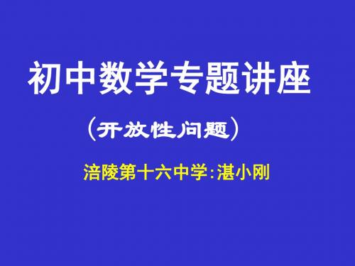 初中数学创新性开放性问题(3)(2019年)