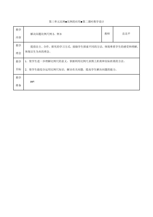 数学人教版六年级下册比例尺的应用例2、例3