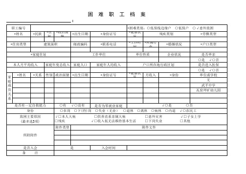 困难职工档案