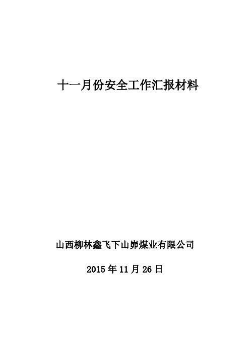 15安全工作汇报材料11月份