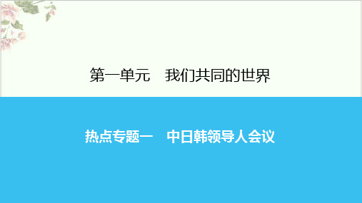 下册热点中日韩领导人会议ppt部编版课件道德与法治九年级全一册