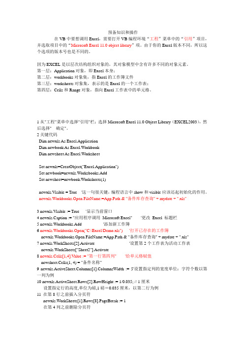 Visual Baisc 6.0操作Excel2003-最全使用说明