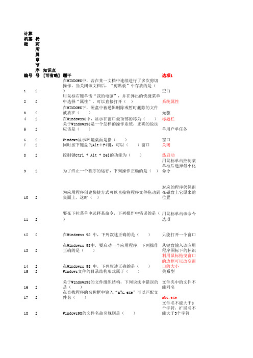 WINDOWS选择题