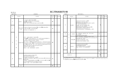 施工用电检查评分表