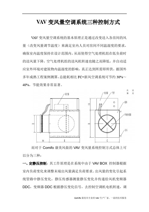 VAV变风量空调系统三种控制方式