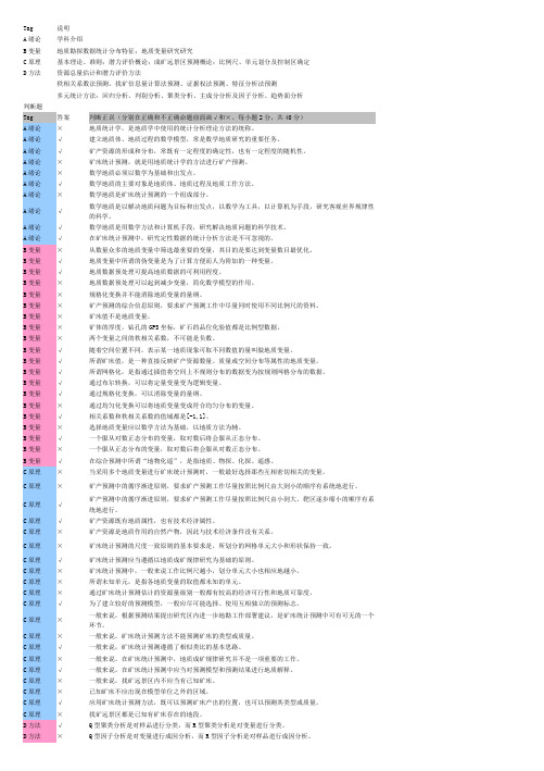 矿床统计预测题库