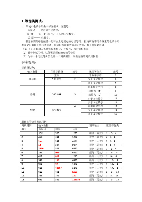 软件测试大题