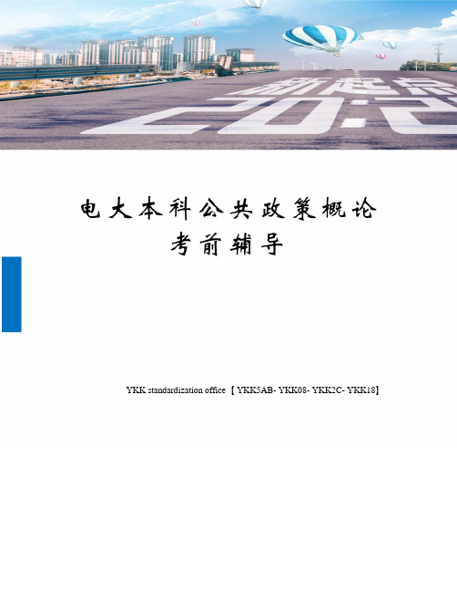 电大本科公共政策概论考前辅导审批稿