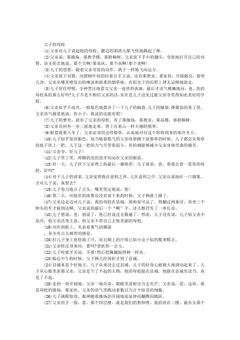 《父子的母校》阅读附答案