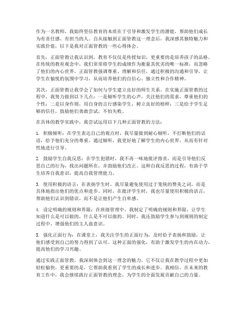 正面管教教师的心得体会