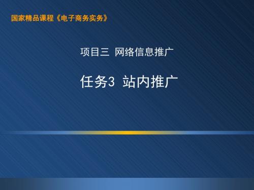 电子商务实务(第二版)-3.3 站内推广-PPT精品文档