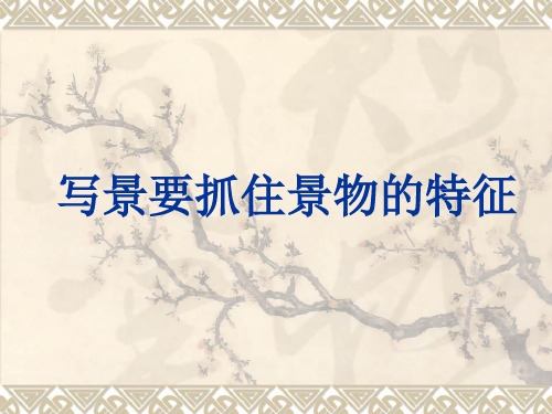 写景要抓住景物的特征