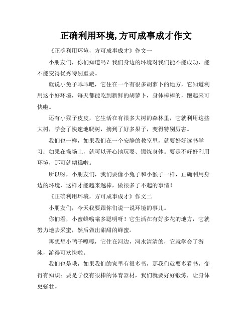 正确利用环境,方可成事成才作文