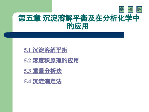 五章沉淀溶解平衡及在分析化学中的应用市公开课获奖课件省名师示范课获奖课件