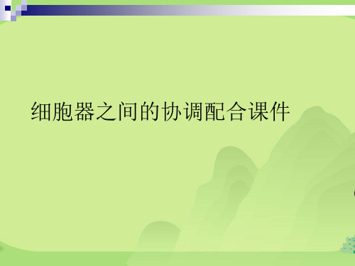 细胞器之间的协调配合课件