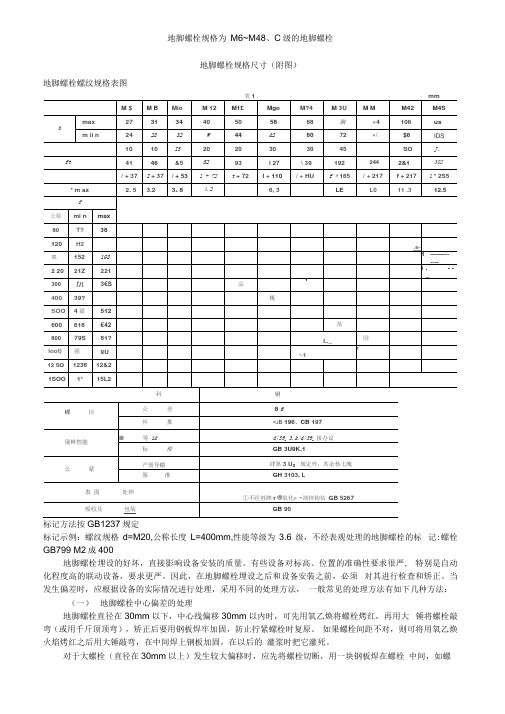 地脚螺栓规格