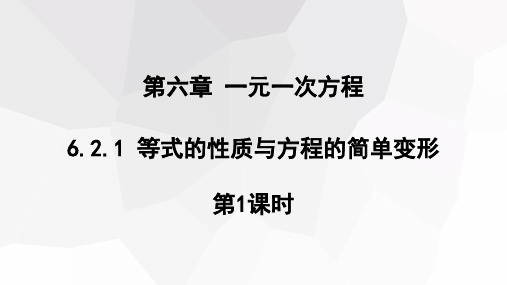 6.2.1 等式的性质与方程的简单变形 第1课时 课件初中数学华东师大版七年级下册(共17张ppt)