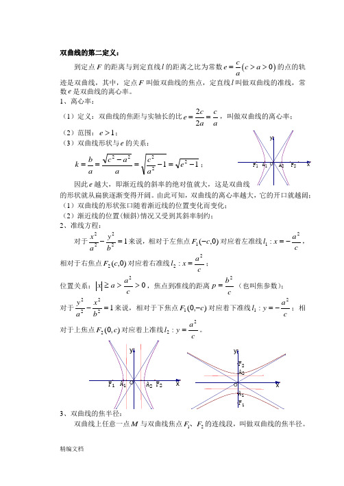 高中数学双曲线的第二定义